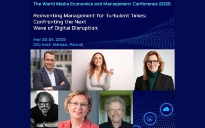 Big reveal: Participants in the opening debate “AI and Media Business: Progress or Danger? Debate with Practitioners”(May 21, 9.00-11.00 a.m., Aula). 